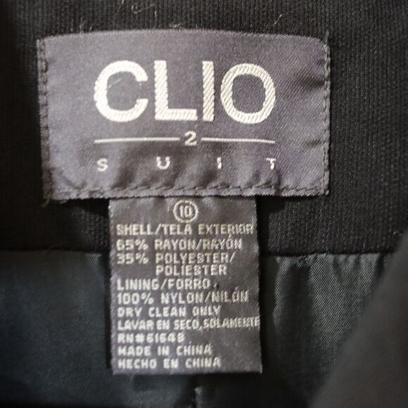 CLIO Black Double Breasted Vintage Pant Suit 10 - Picture 8 of 16